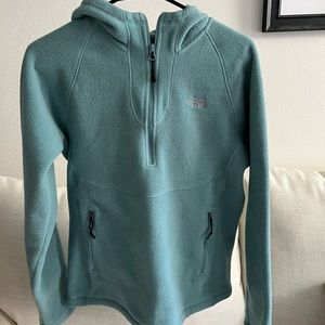 Teal Fleece Pull Over Quarter Zip North Face Jacket
